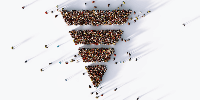 Today, more than 25 years of research tells us that the inverted pyramid does not work well with humans. <a href="https://www.istockphoto.com/photo/human-crowd-forming-a-pyramid-symbol-hierarchy-concept-gm1138151668-303746654" target="_blank" rel="noopener"><em>Image by MicroStockHub</em></a>