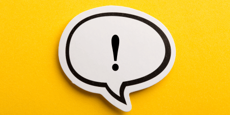 hyperbole <strong>Too much fluff?</strong> Balance it with fact. <a href="https://www.shutterstock.com/image-photo/exclamation-mark-speech-bubble-isolated-on-1256358394" target="_blank" rel="noopener noreferrer"><em>Image by ChristianChan</em></a>